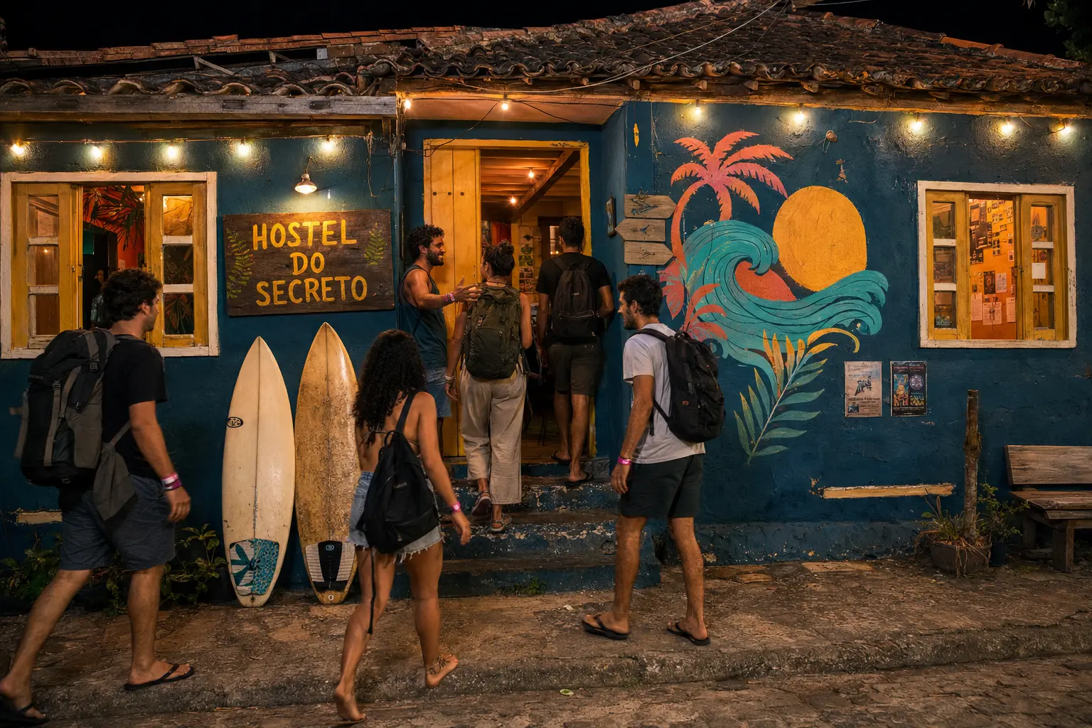 Fachada do hostel